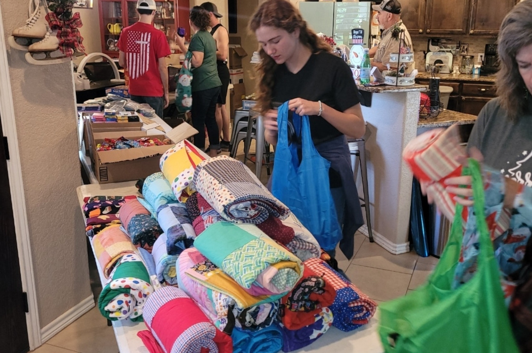 Volunteers spreading cheer